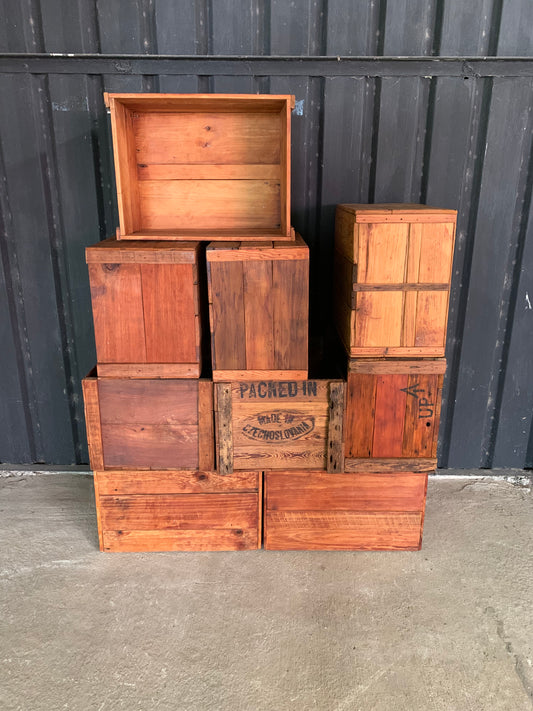 Vintage Boxes & Crates Various Sizes Available Rockhampton Vintage Hire