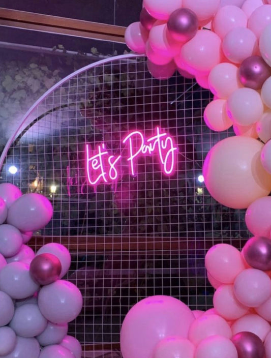 Neon Light Sign - Lets Party wedding & party hire Rockhampton Vintage Hire