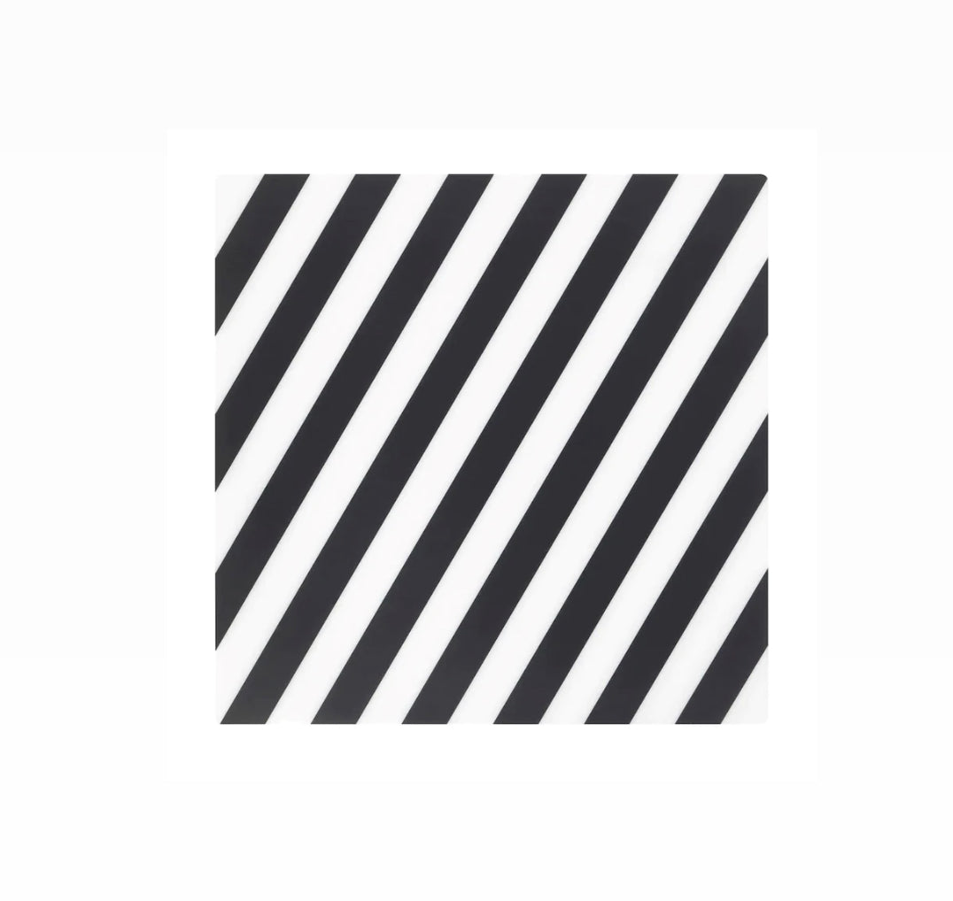 Placemats - Square Stripe Black White – rockhampton-vintage-hire