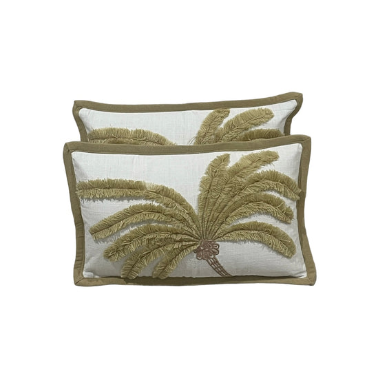Oblong Cushions - Tufted Palm Tree x2 Bundle Rockhampton Vintage Hire