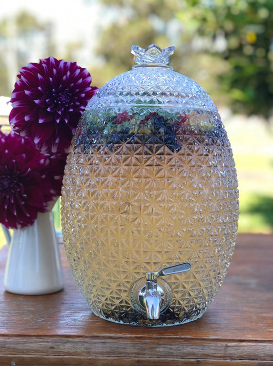 Drink Dispensers 10L - Pineapple Shape in cut glass Rockhampton Vintage Hire