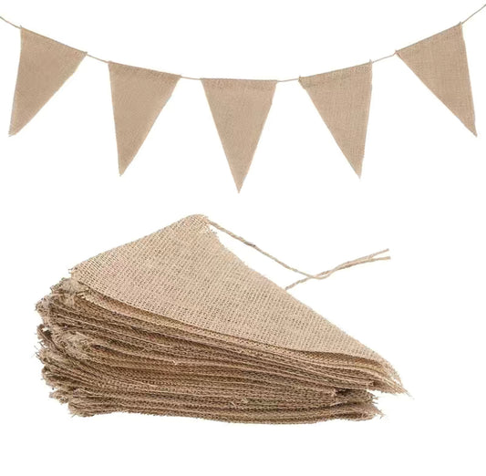 Boho Flag Bunting - Hessian