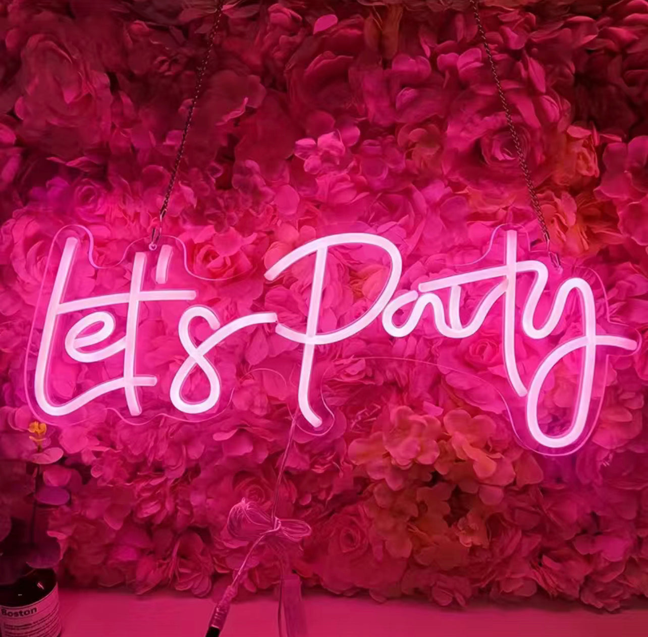 Neon Light Sign - Lets Party wedding & party hire Rockhampton Vintage Hire