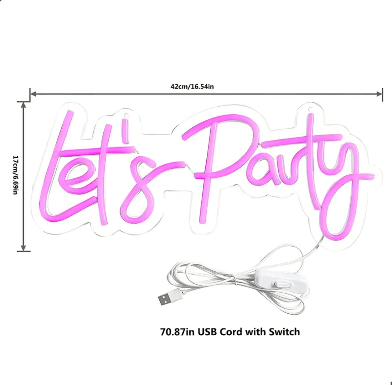 Neon Light Sign - Lets Party wedding & party hire Rockhampton Vintage Hire