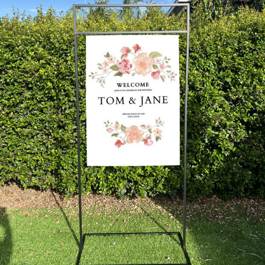 Wedding Sign Stand Tall - Black 1.8 m