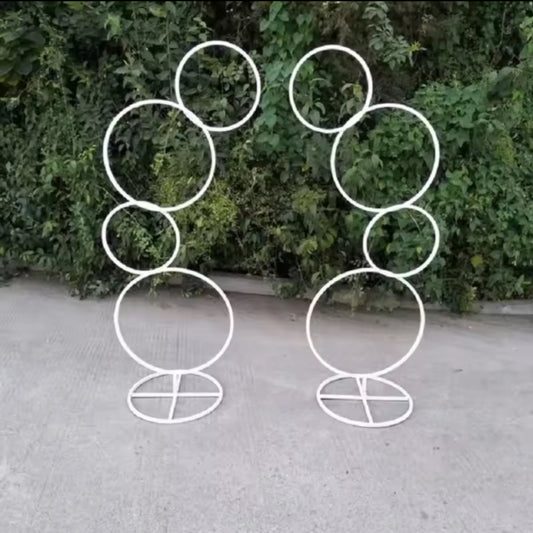 Rings of Love Set Flower Stands Backdrops White - 1.2 m Tall