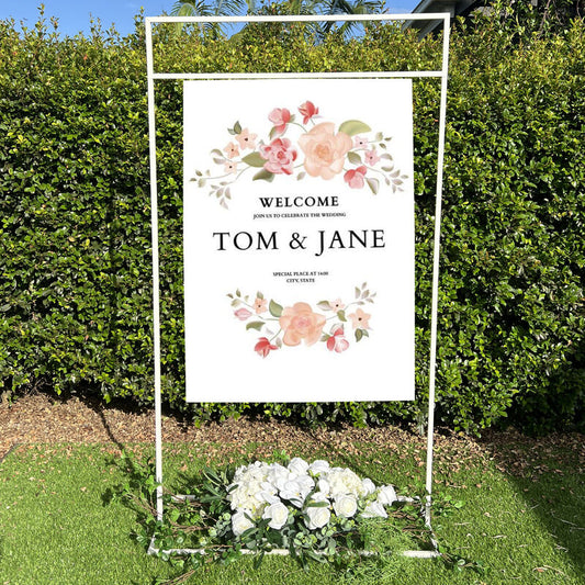 Wedding Sign Stand Tall - White 1.8 m