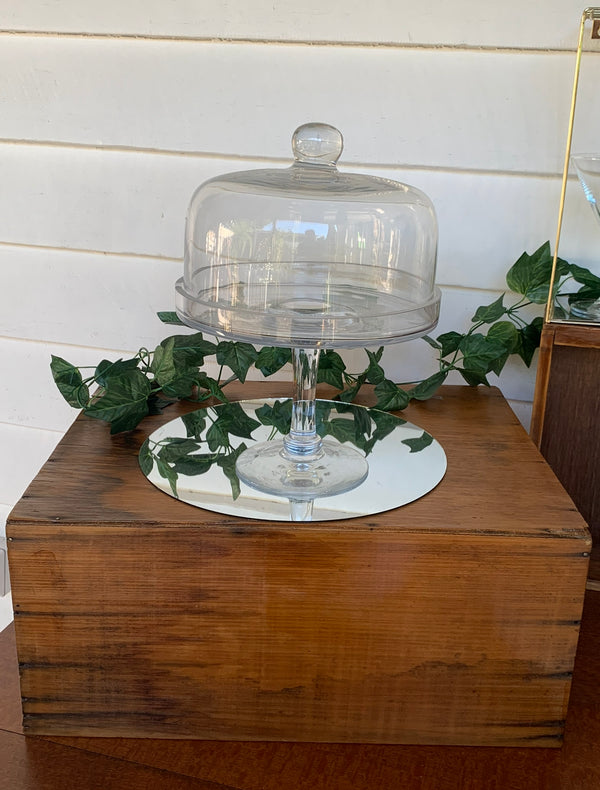 Glass Cake Stand & Dome rockhamptonvintagehire