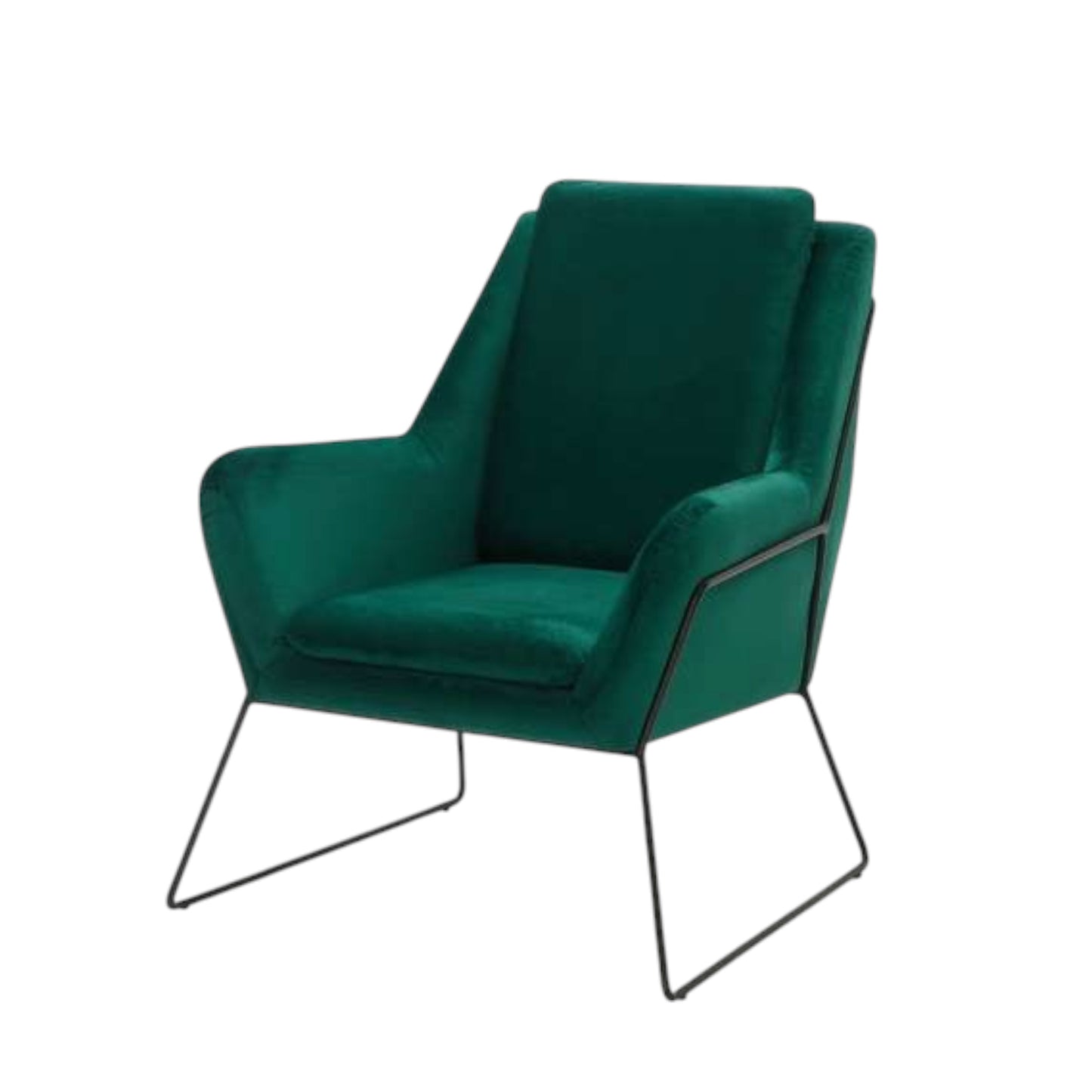 Occasional Armchair Velvet Emerald Green