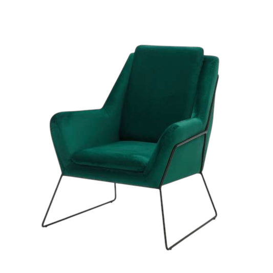 Occasional Armchair Velvet Emerald Green