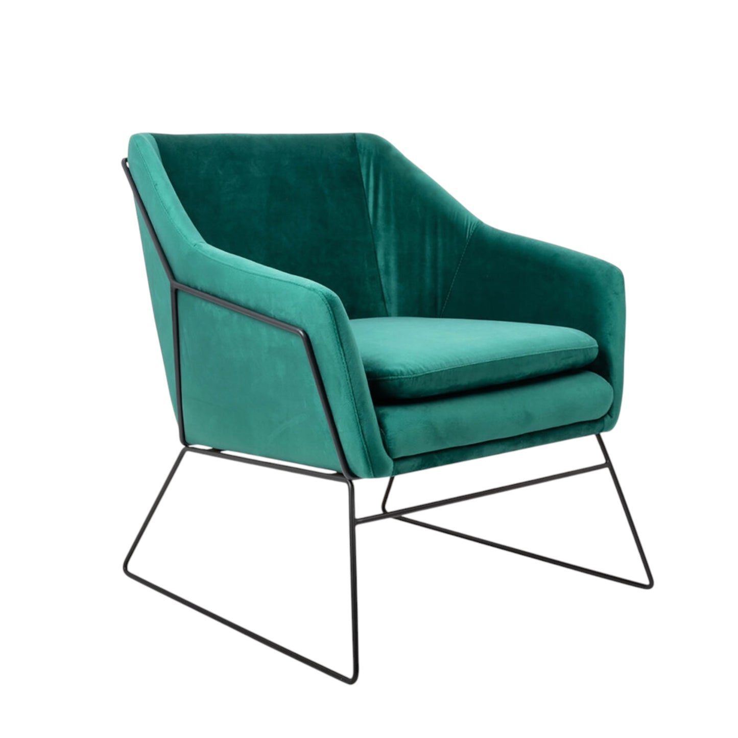 Occasional Armchair Velvet Emerald Green