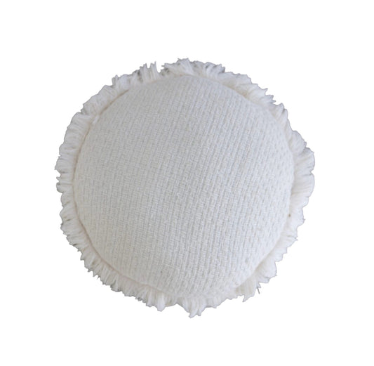Round Cushions - White Fringing x 3 Bundle Rockhampton Vintage Hire