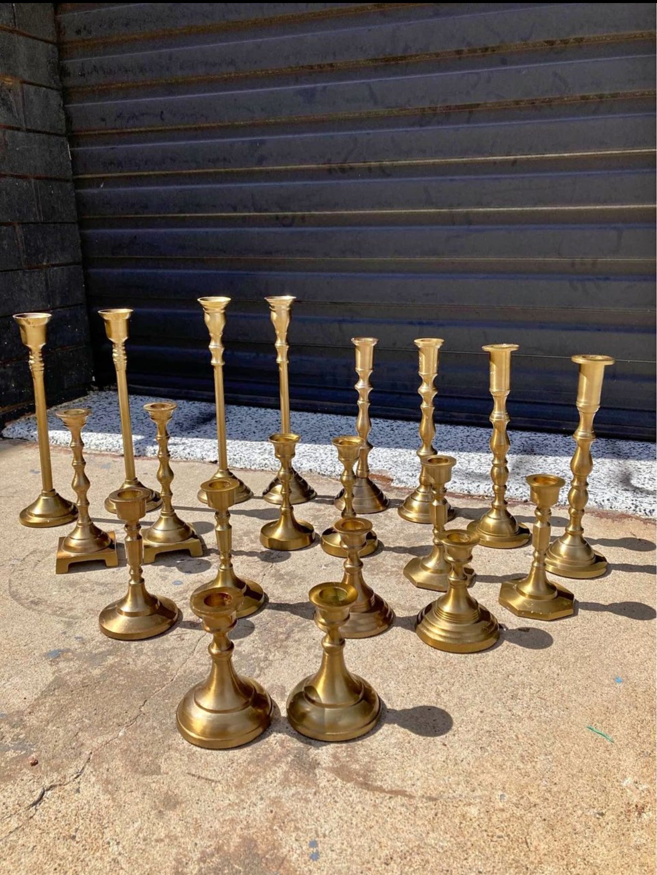 Brass new candlesticks for wedding & event hire Rockhampton Vintage Hire