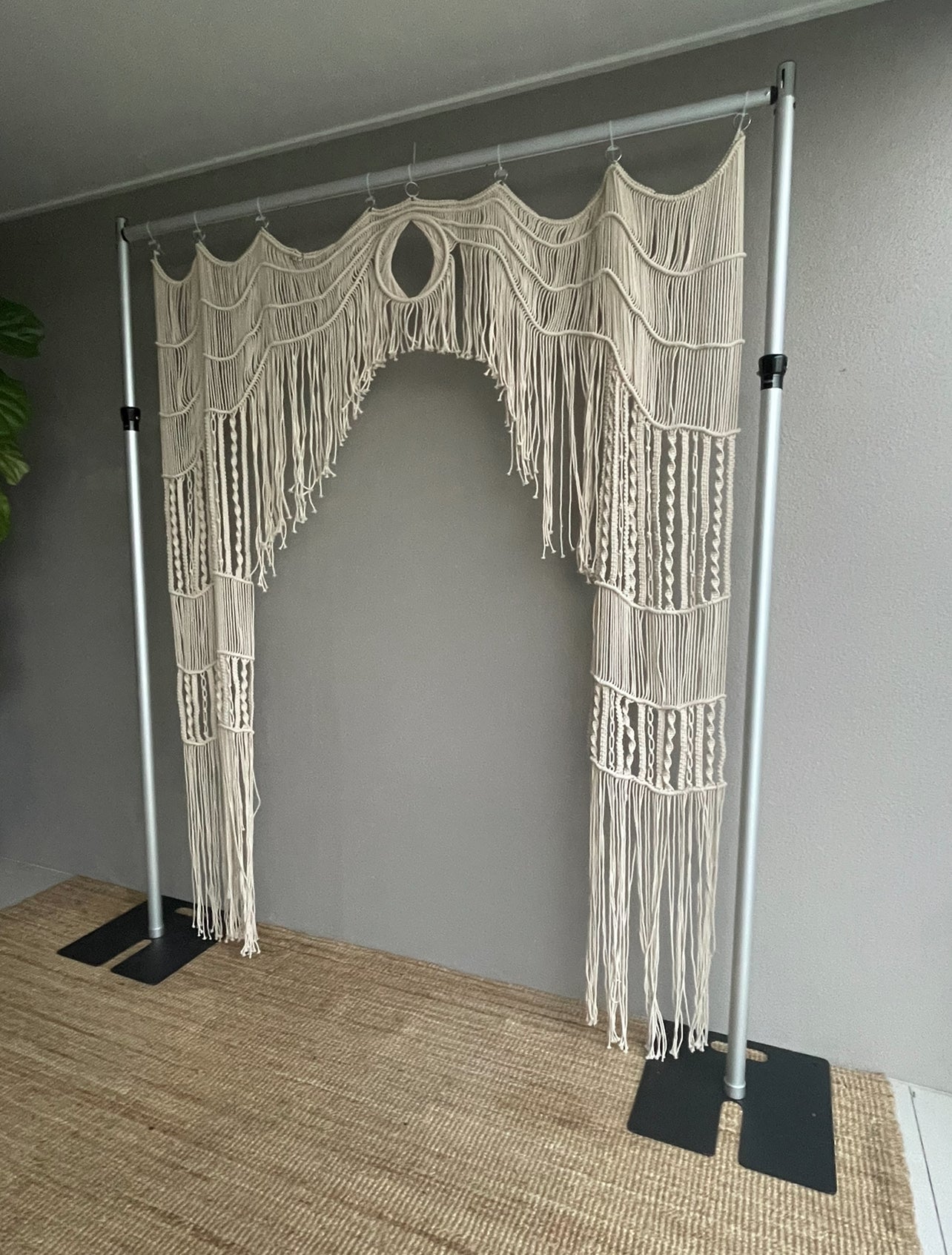 RVH Macrame Hanging Backdrop - Cream Rockhampton Vintage Hire