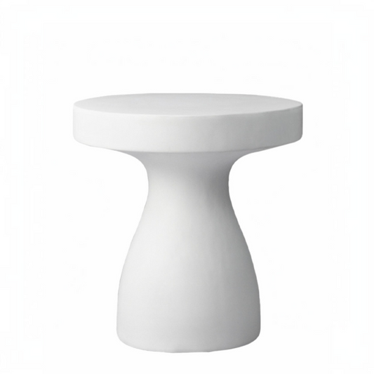 Cement side white modern table, Rockhampton Vintage Hire - weddings, events & party hire