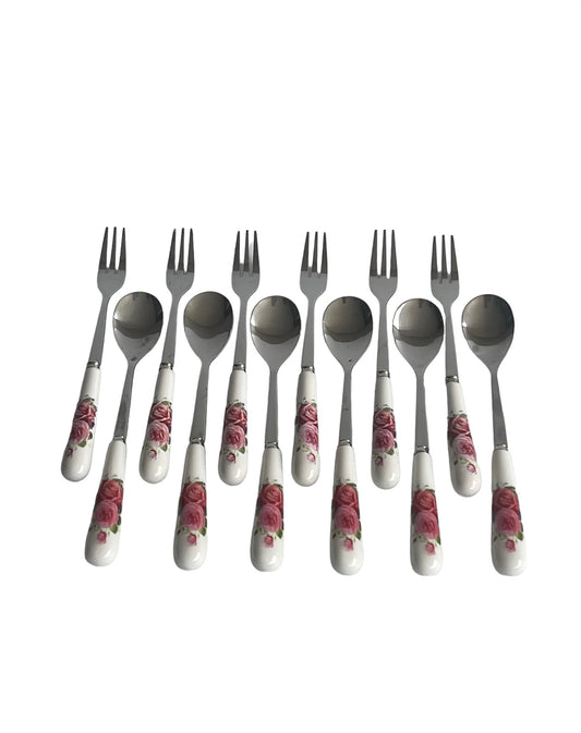 Flatware Roses Spoons & Forks x12 Bundle