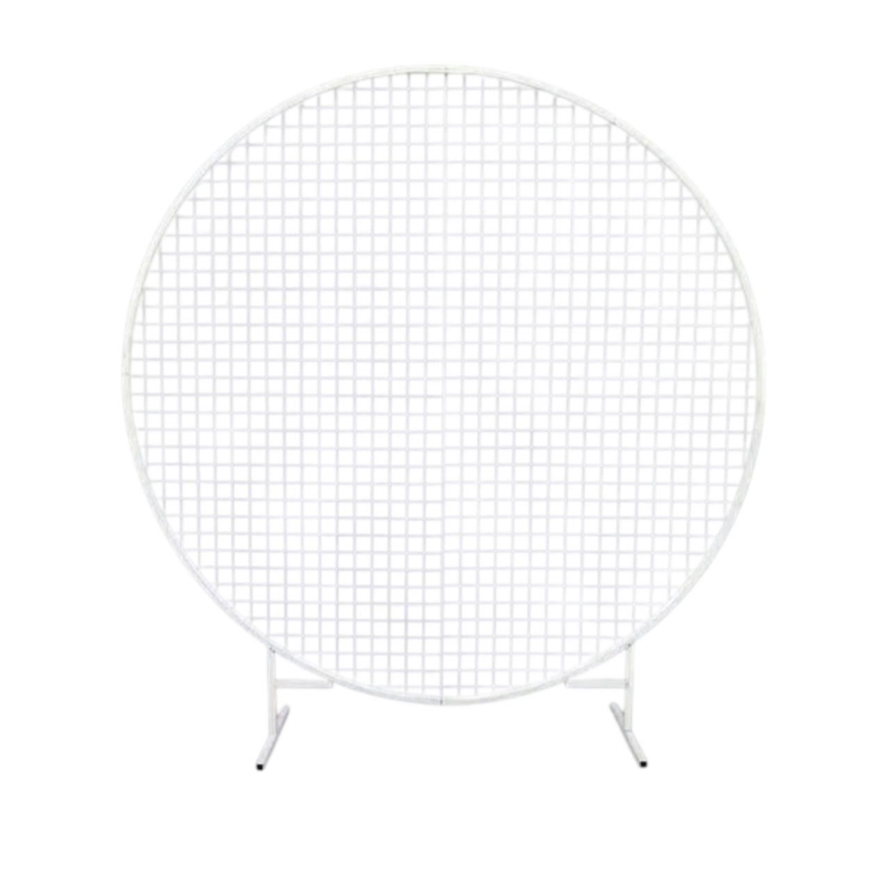 2m Round Mesh Balloon Arch on stand - White 2m Rockhampton Vintage Hire