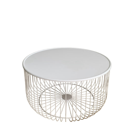 Table - Round White Wire x2 Available Rockhampton Vintage Hire