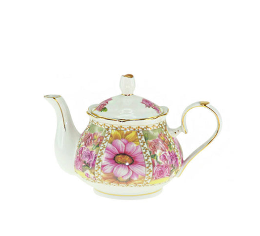 Royal Devonshire "Belle Fleur" pink floral teapot Rockhampton Vintage Hire