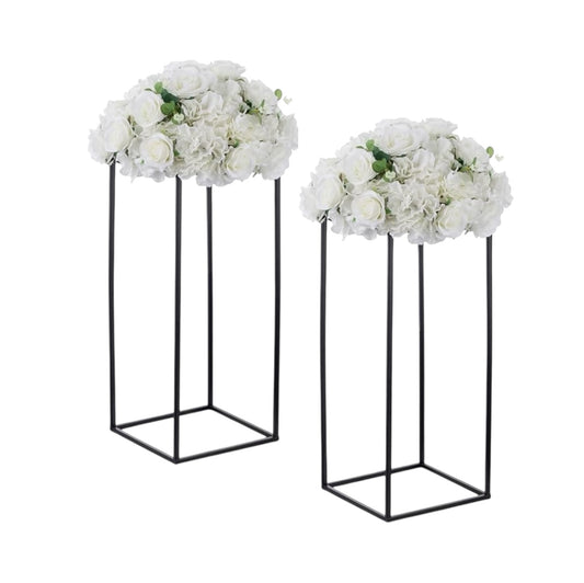 Small Flower Frames Column/Stand Set 4-Piece Set/s - Black Rockhampton Vintage Hire