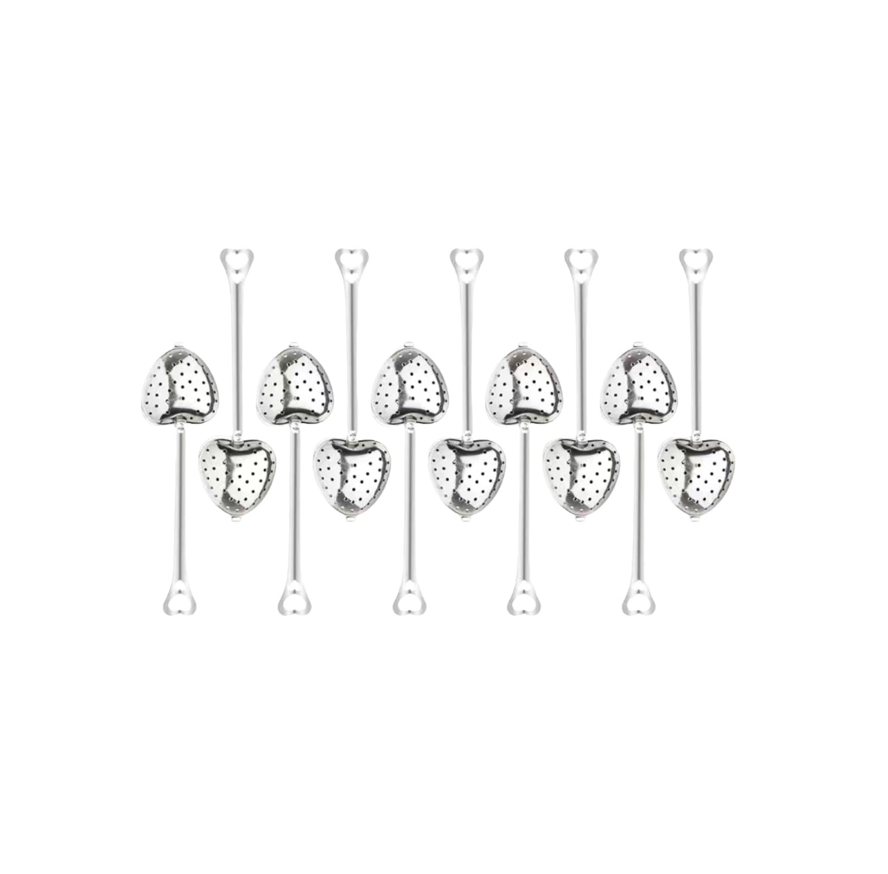 Love Heart Tea Infusers Silver x10 Bundle – rockhampton-vintage-hire