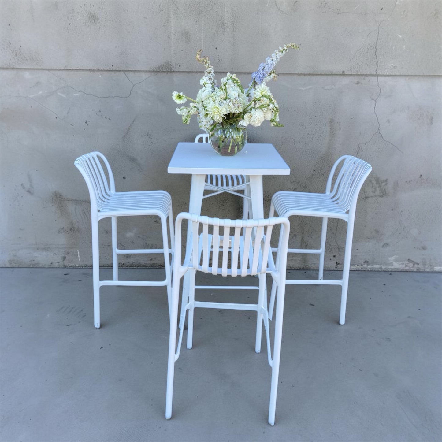 Tolix Dry Bar & Eva Bar Stools 5-Piece Set - White x6 Sets Available