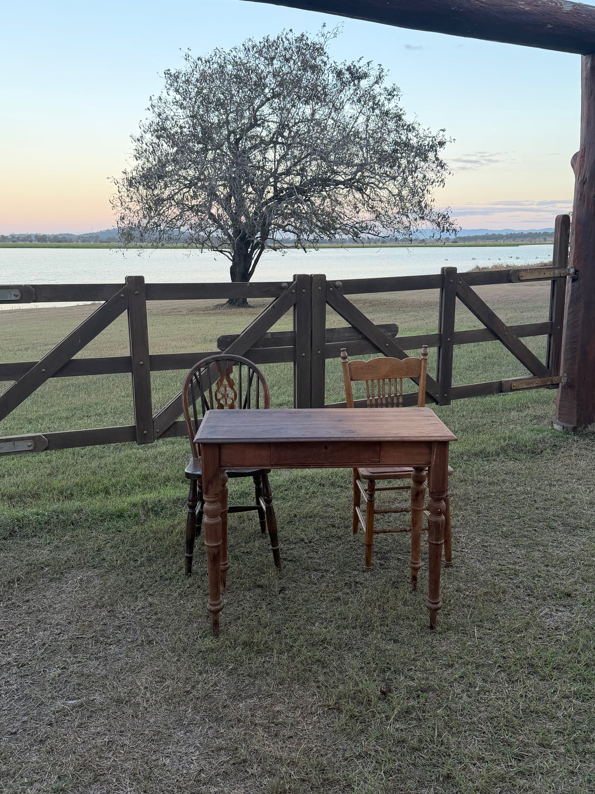Vintage Pine Signing Table With Drawer Rockhampton Vintage Hire