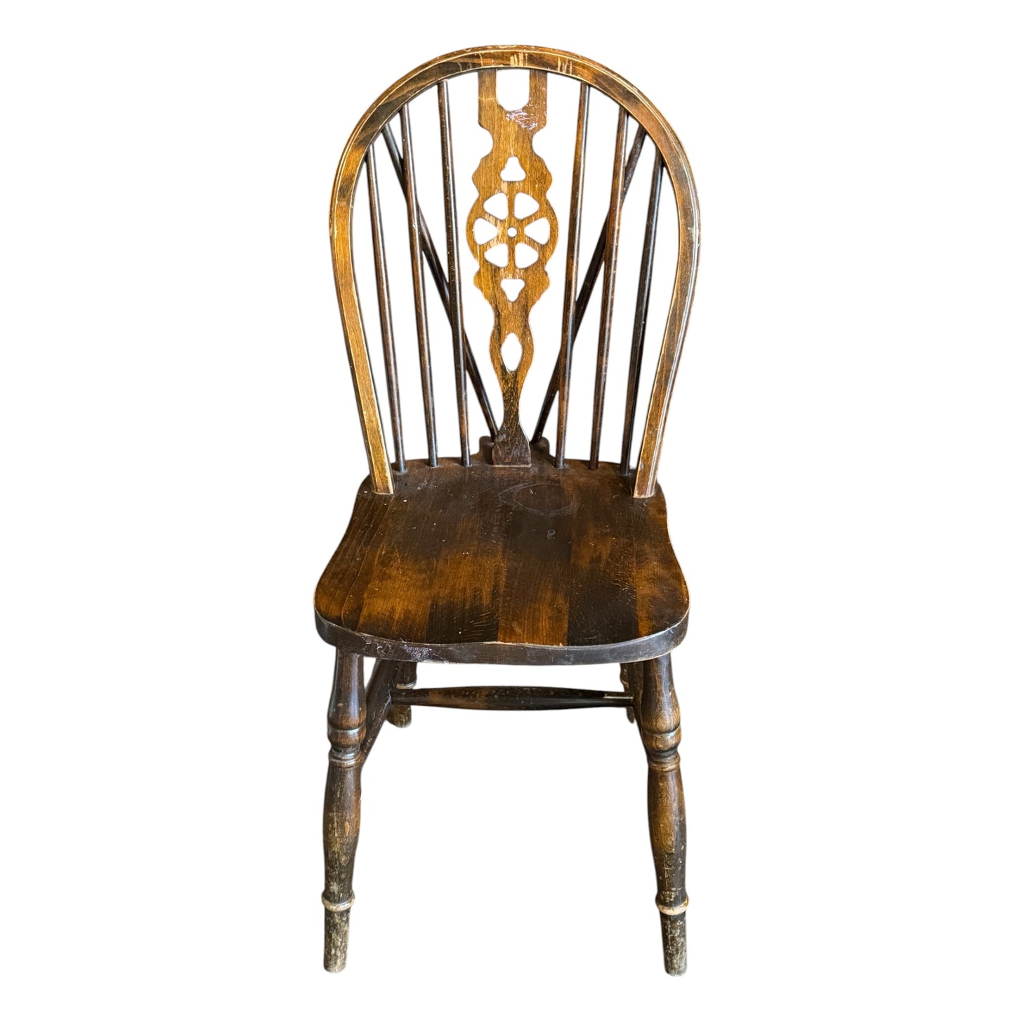 Two vintage polished wood wheelback signing chairs, Rockhampton Vintage Hire - Rockhampton Weddings