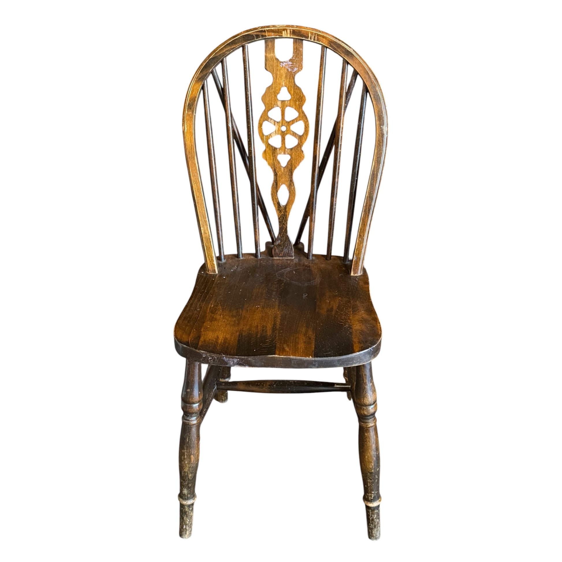 Two vintage polished wood wheelback signing chairs, Rockhampton Vintage Hire - Rockhampton Weddings