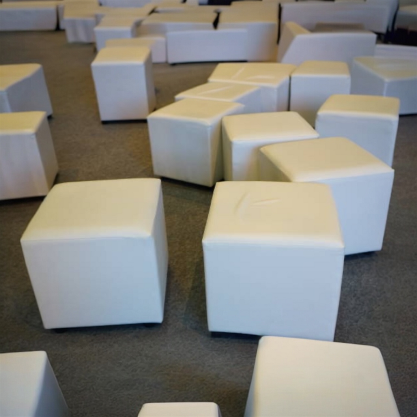 Ottomans Cube Leather - White x 16 Available