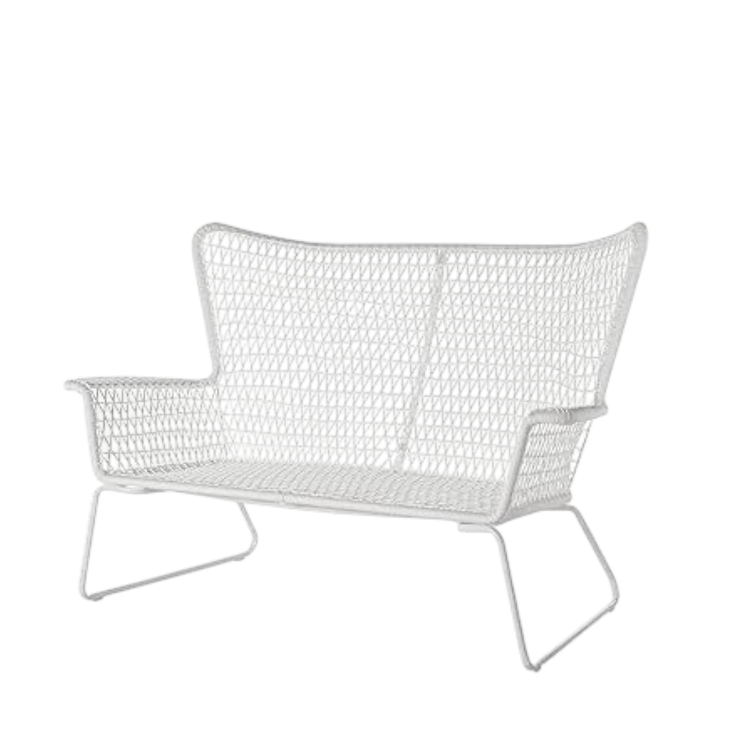 White Woven Mesh 2-seater lounge will suit indoor and outdoor events. Rockhampton Vintage Hire