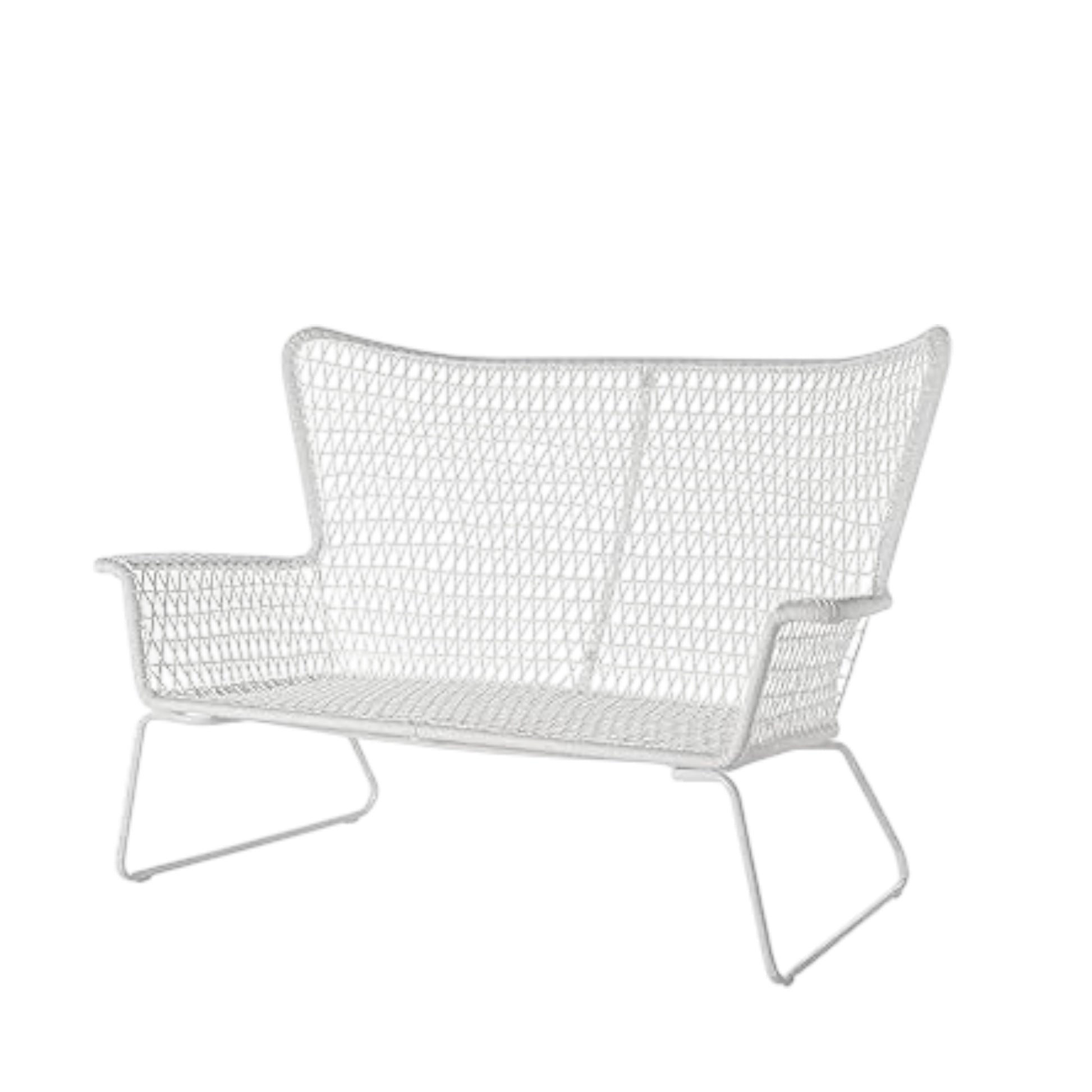 White Woven Mesh 2-seater lounge will suit indoor and outdoor events. Rockhampton Vintage Hire