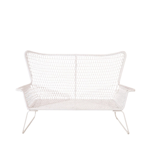 White Woven Mesh 2-seater lounge will suit indoor and outdoor events. Rockhampton Vintage Hire