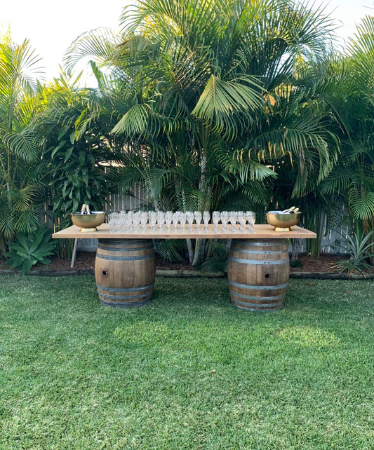 Wine Barrel Champagne Bar Package Rockhampton Vintage Hire