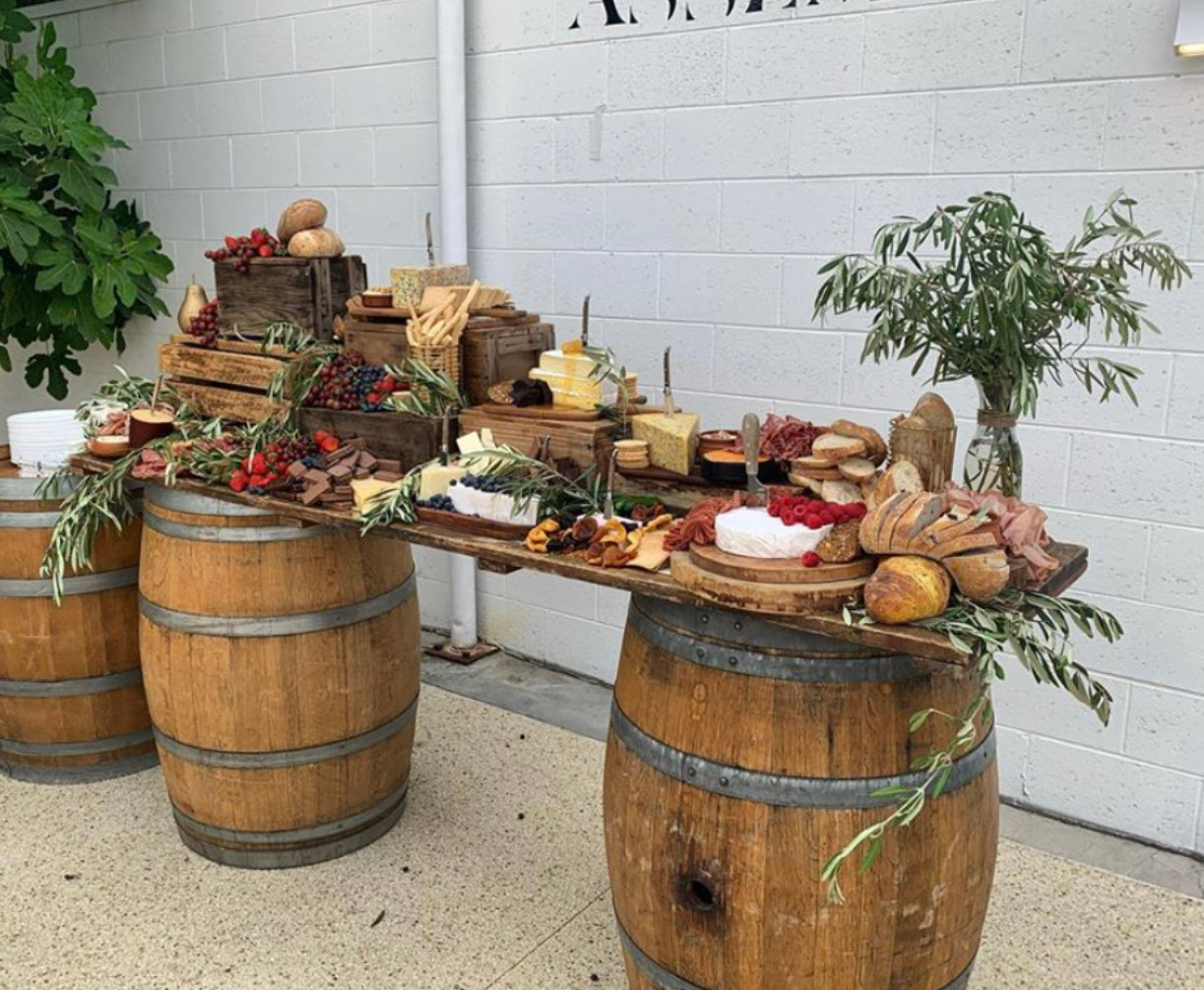 Wine Barrel Grazing Table Package Rockhampton Vintage Hire