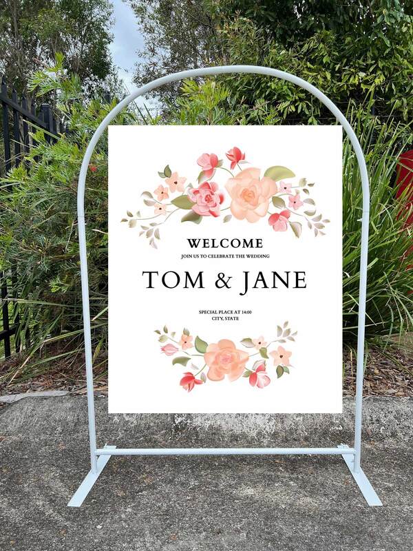 Wedding Sign Stand Round Top - White 1.3 m