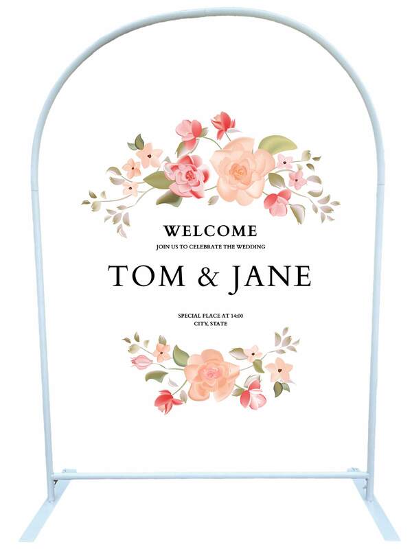 Wedding Sign Stand Round Top - White 1.3 m