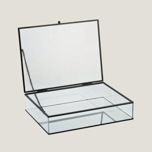 Card & Wishes - Glass Box & Lid Black Frame Rockhampton Vintage Hire
