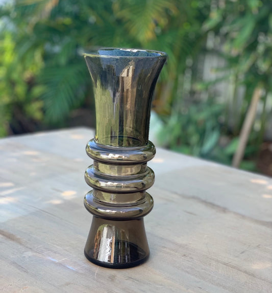 Mid-Century Smoke Glass Vase Rockhampton Vintage Hire