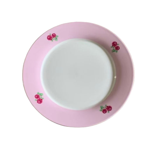 Dinnerware Plates - Pink White & Roses