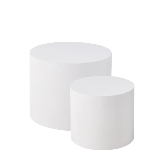 Textured white round set 2 tables Rockhampton Vintage Hire