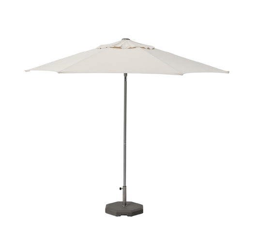 Large Umbrella Parasol, Light Grey-Beige Inc Base Plate Hire from Rockhampton Vintage Hire