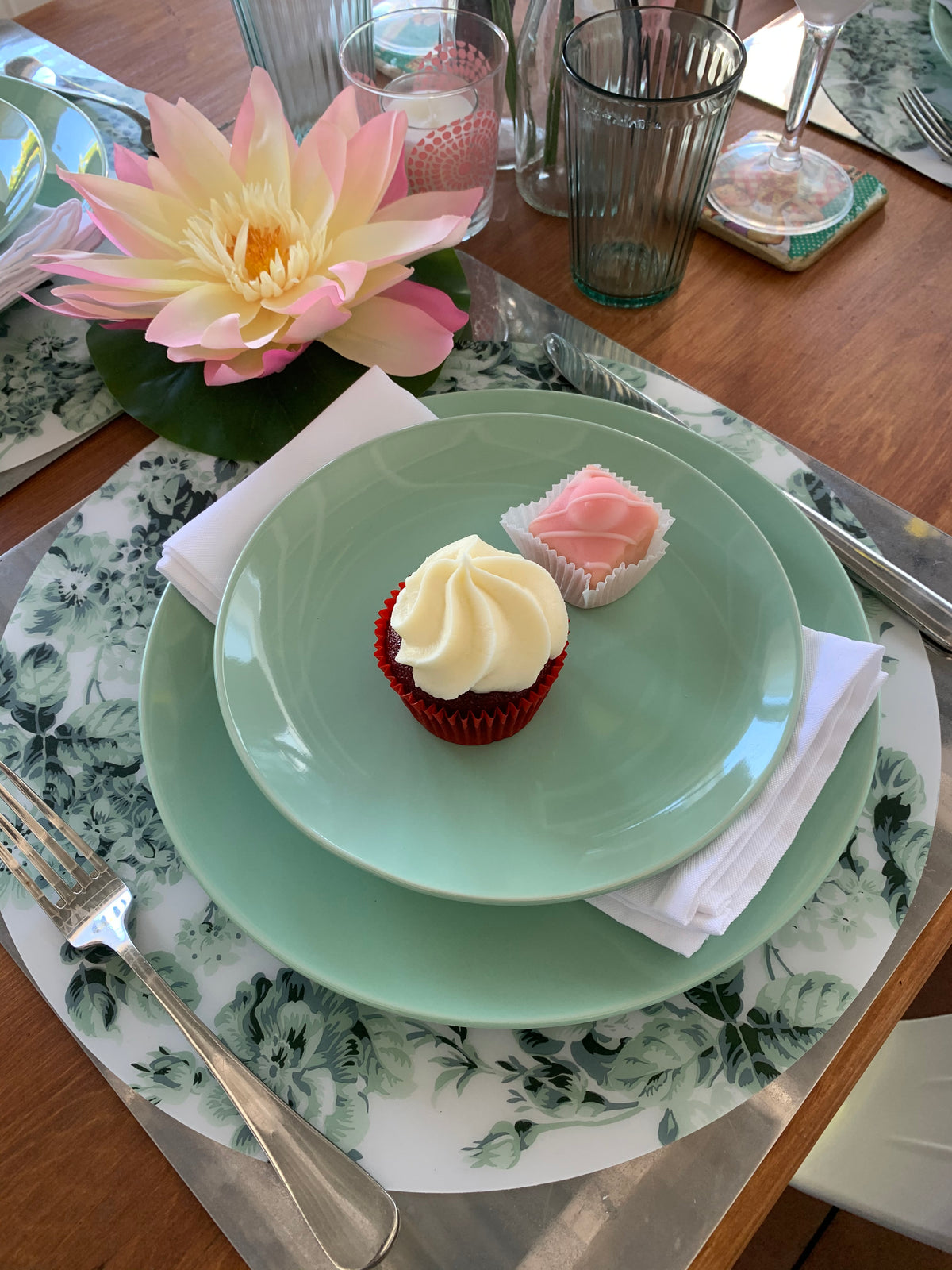 Glossy Light Green Plate Rockhampton Vintage Hire