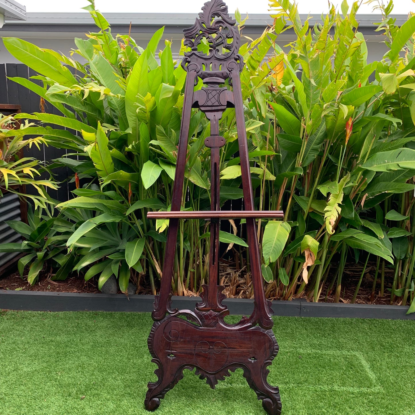 Solid Mahogany carved wood French style Easel Rockhampton Vintage Hire, Wedding & Event Hire Rockhampton