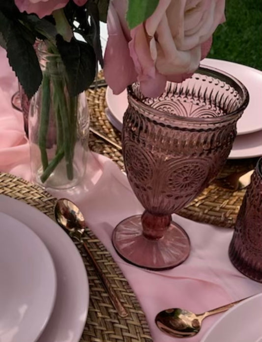 Glasses - Wine Glass Pink Rockhamton Vintage Hire
