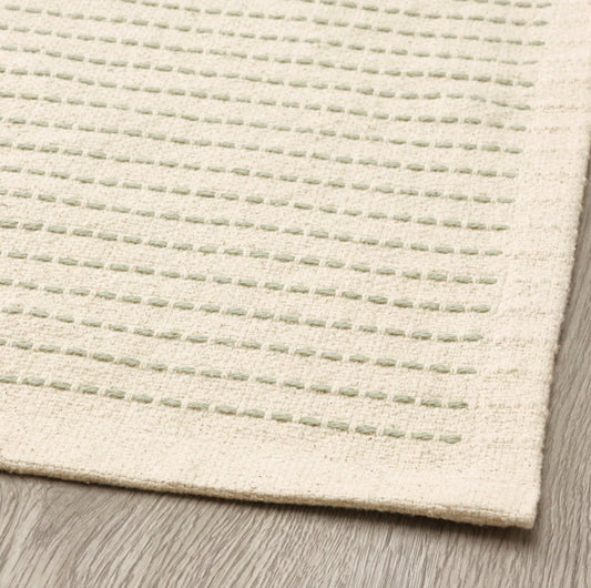 Cotton Flatwoven Picnic Natural/Sage Green Picnic Hire Rockhampton Vintage Hire