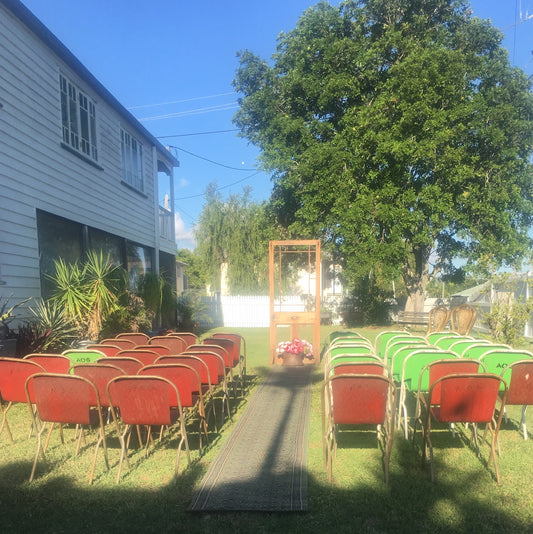 Vintage Stack-a-Bye Chairs wedding & event Rockhampton Vintage Hire