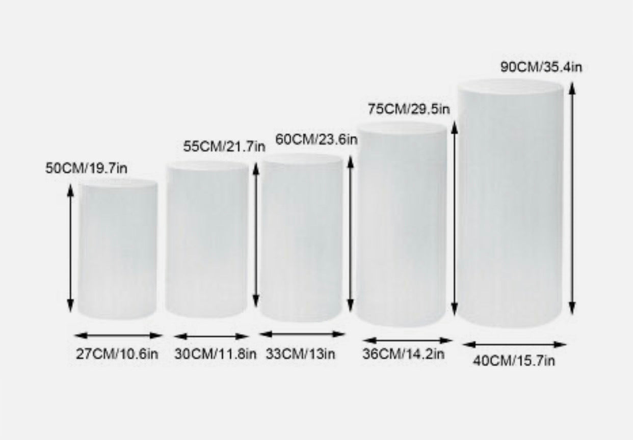 Plinths - Round White Pedestals Rockhampton Vintage Hire