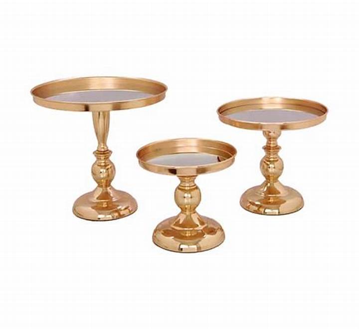 RVH Cake Stands Round Gold Luxe- 3 sizes Rockhampton Vintage Hire Weddings Rockhampton